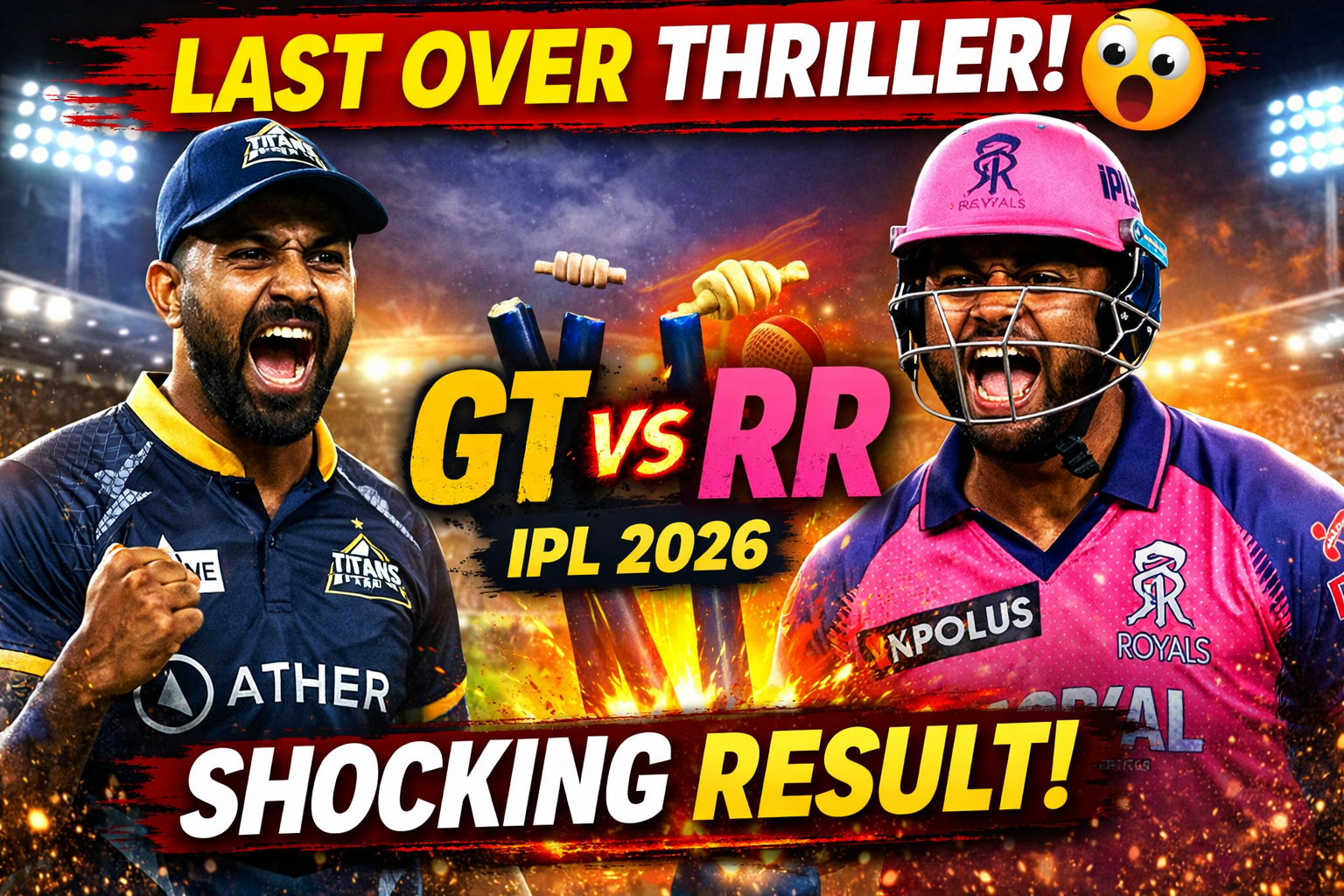 GT vs RR IPL 2026 today match highlights last over thriller