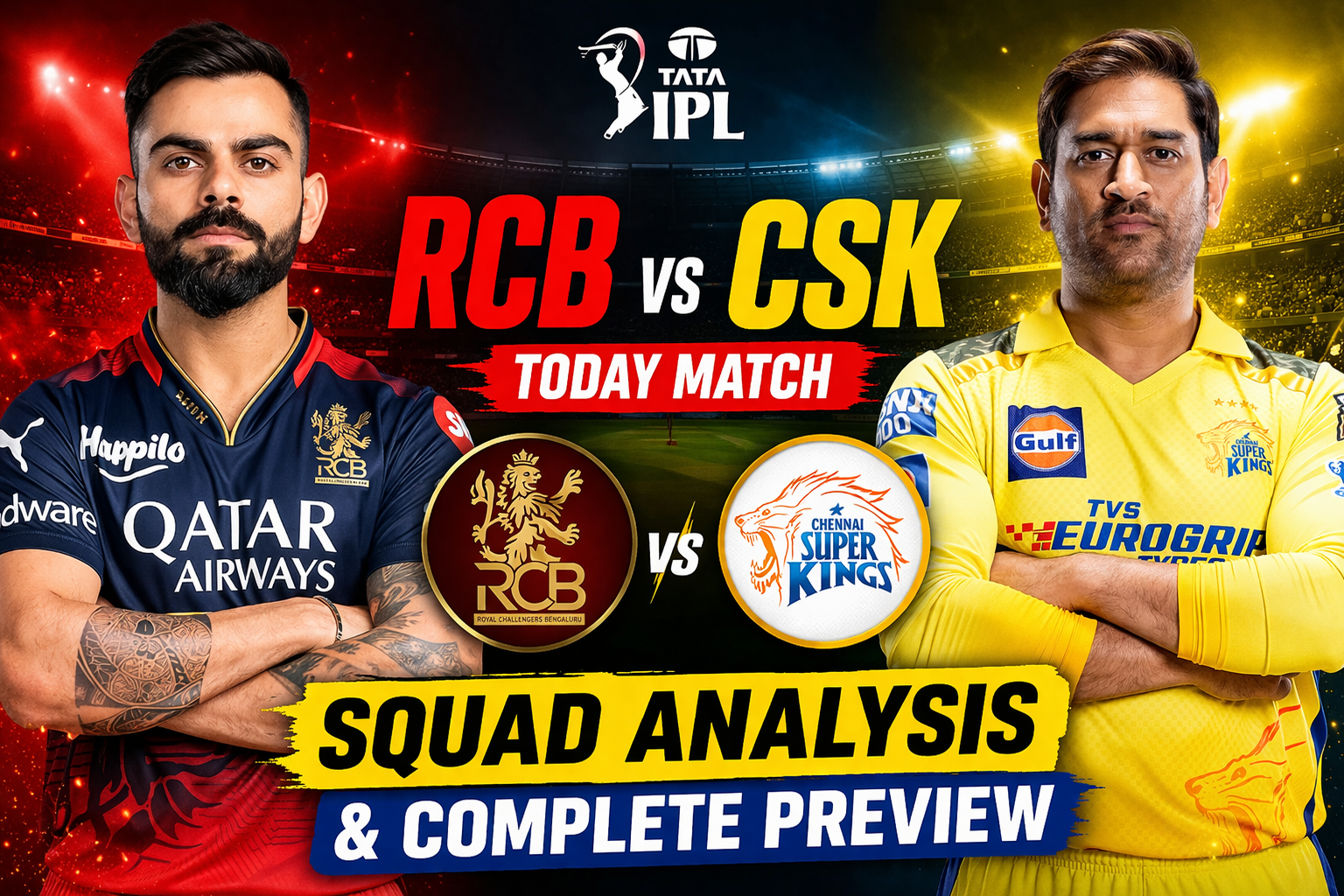 RCB vs CSK IPL 2026 squad analysis and match preview