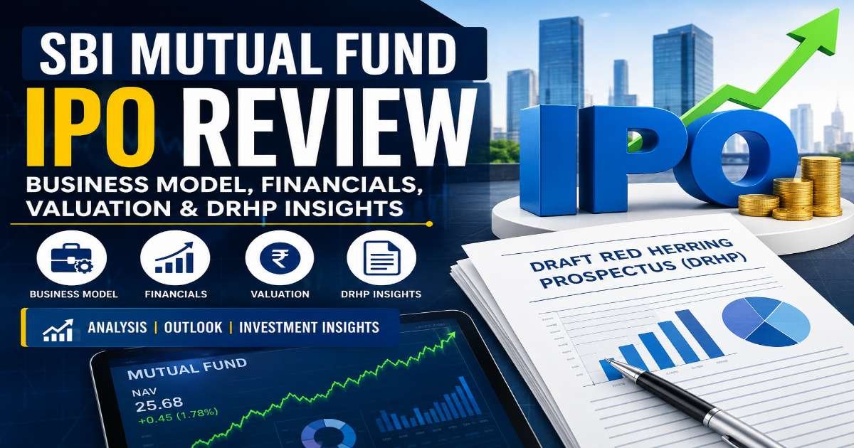 SBI Mutual Fund IPO Review showing DRHP analysis, business model, valuation, and financial performance